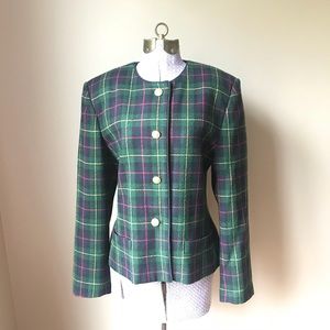 Vtg 80s 90s plaid blazer sz 10 Clueless prep